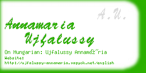 annamaria ujfalussy business card